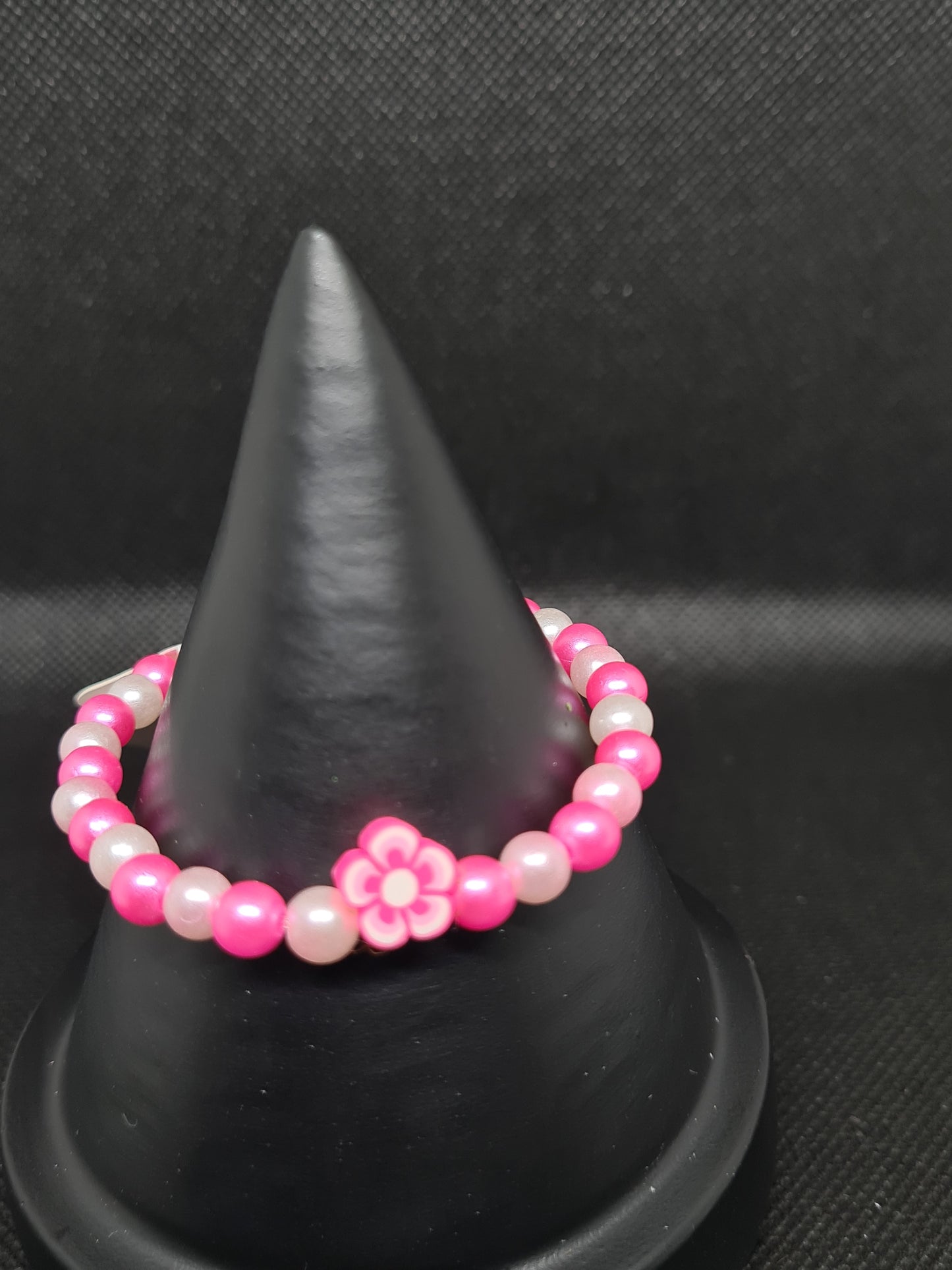 2 tone Colour Flower Bracelets (Grn, Blue, Lt Pink, Dk Pink) (15cm)