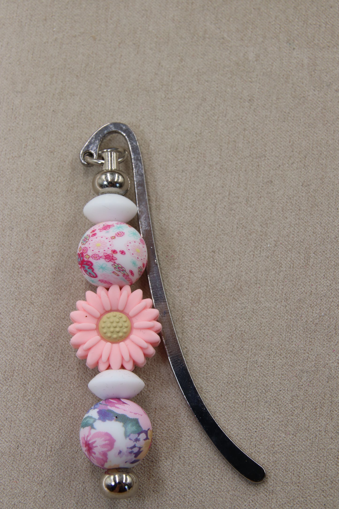 Flower Theme, Silver Bookmark