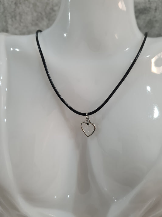 Open Hearts, Leather Necklace