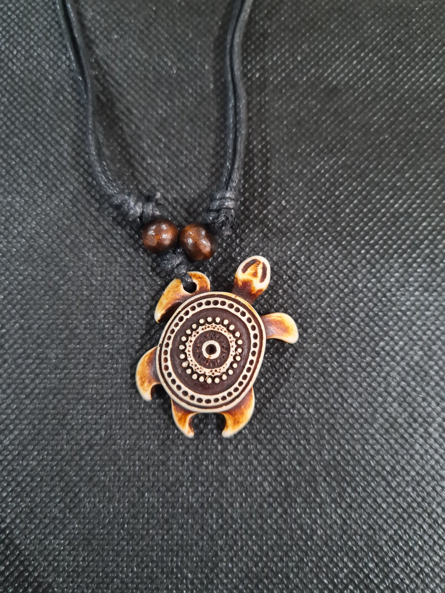 Traditional Turtle Necklace, Brown, Adjustable