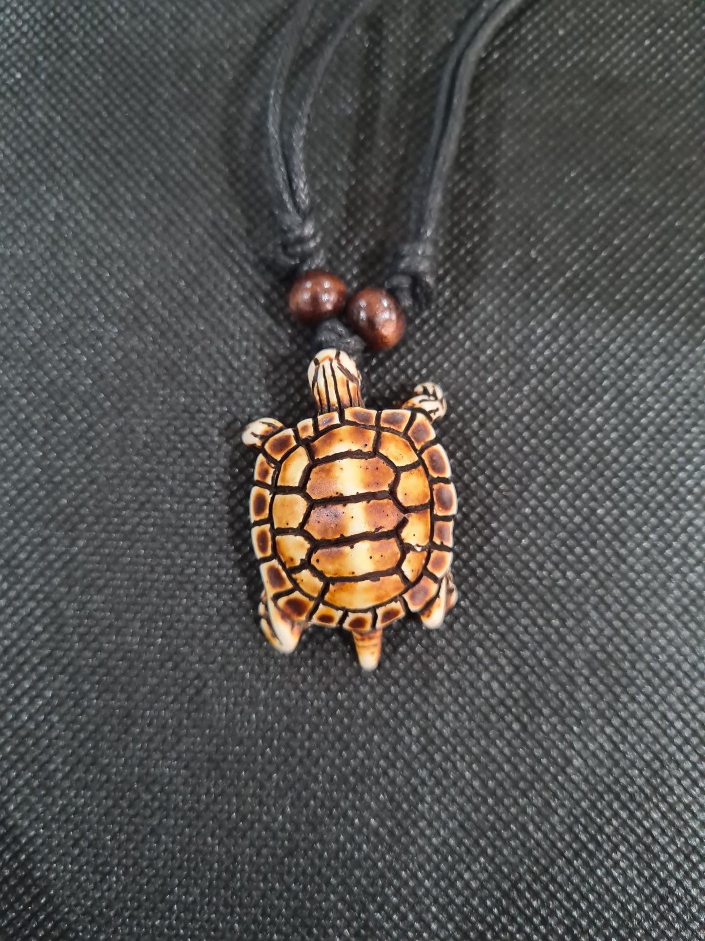 Traditional Turtle Necklace, Brown, Adjustable