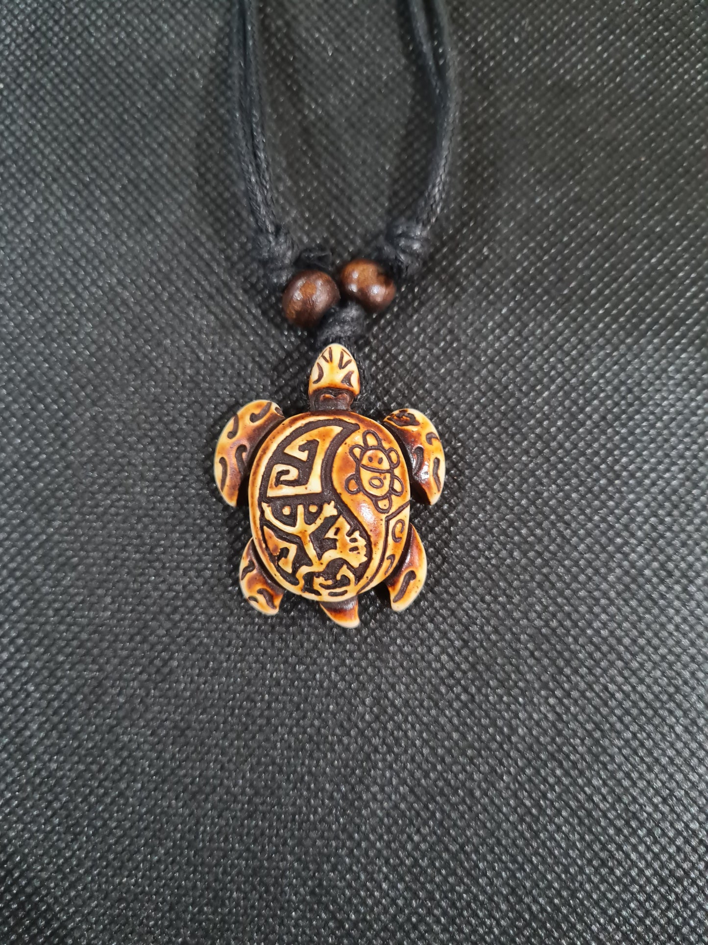 Traditional Turtle Necklace, Brown, Adjustable