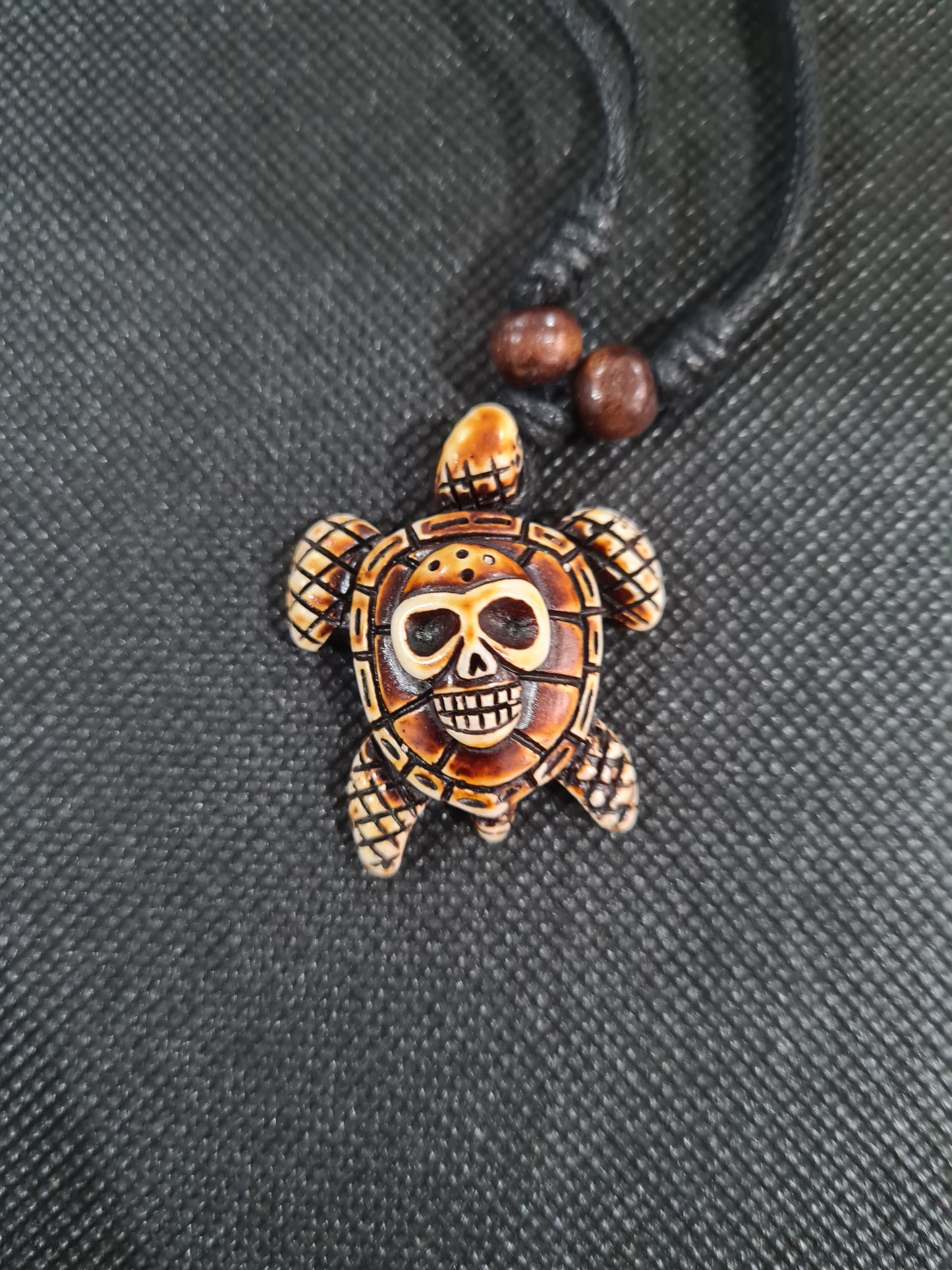 Traditional Turtle Necklace, Brown, Adjustable