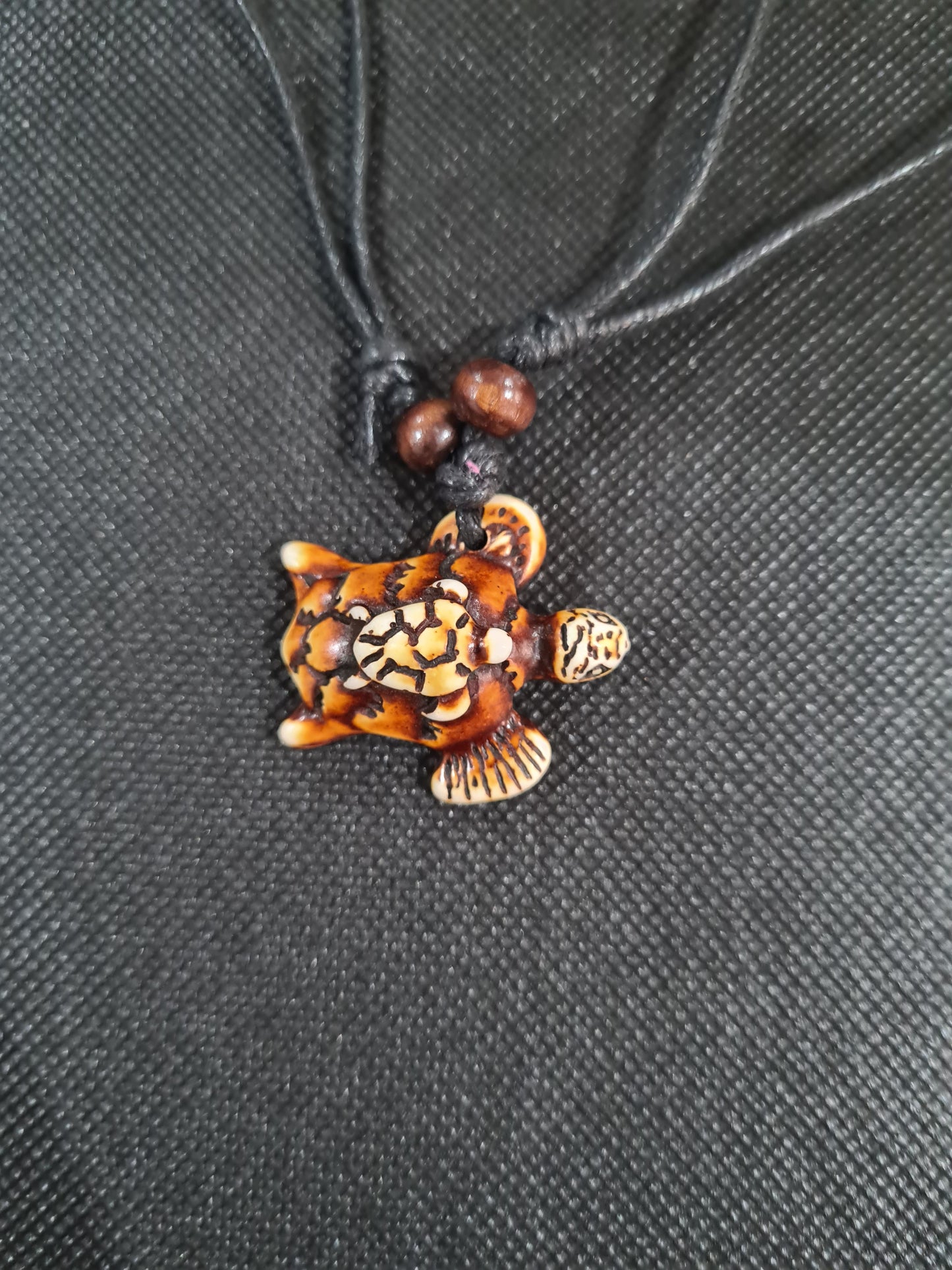 Traditional Turtle Necklace, Brown, Adjustable