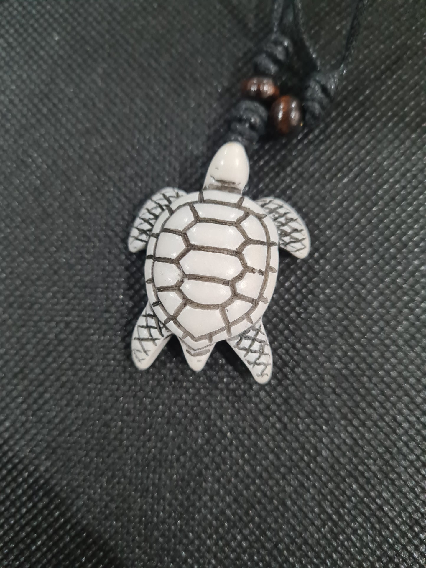 Traditional Turtle Necklace, White, Adjustable