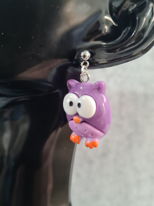 Owl Earrings, Stud
