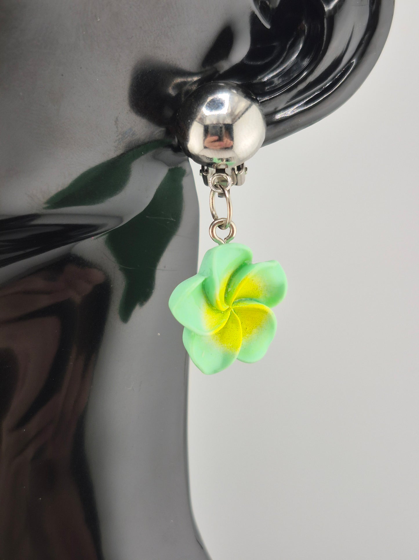 Flower Silver Clip-On Earrings