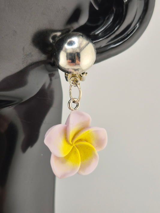 Flower Silver Clip-On Earrings