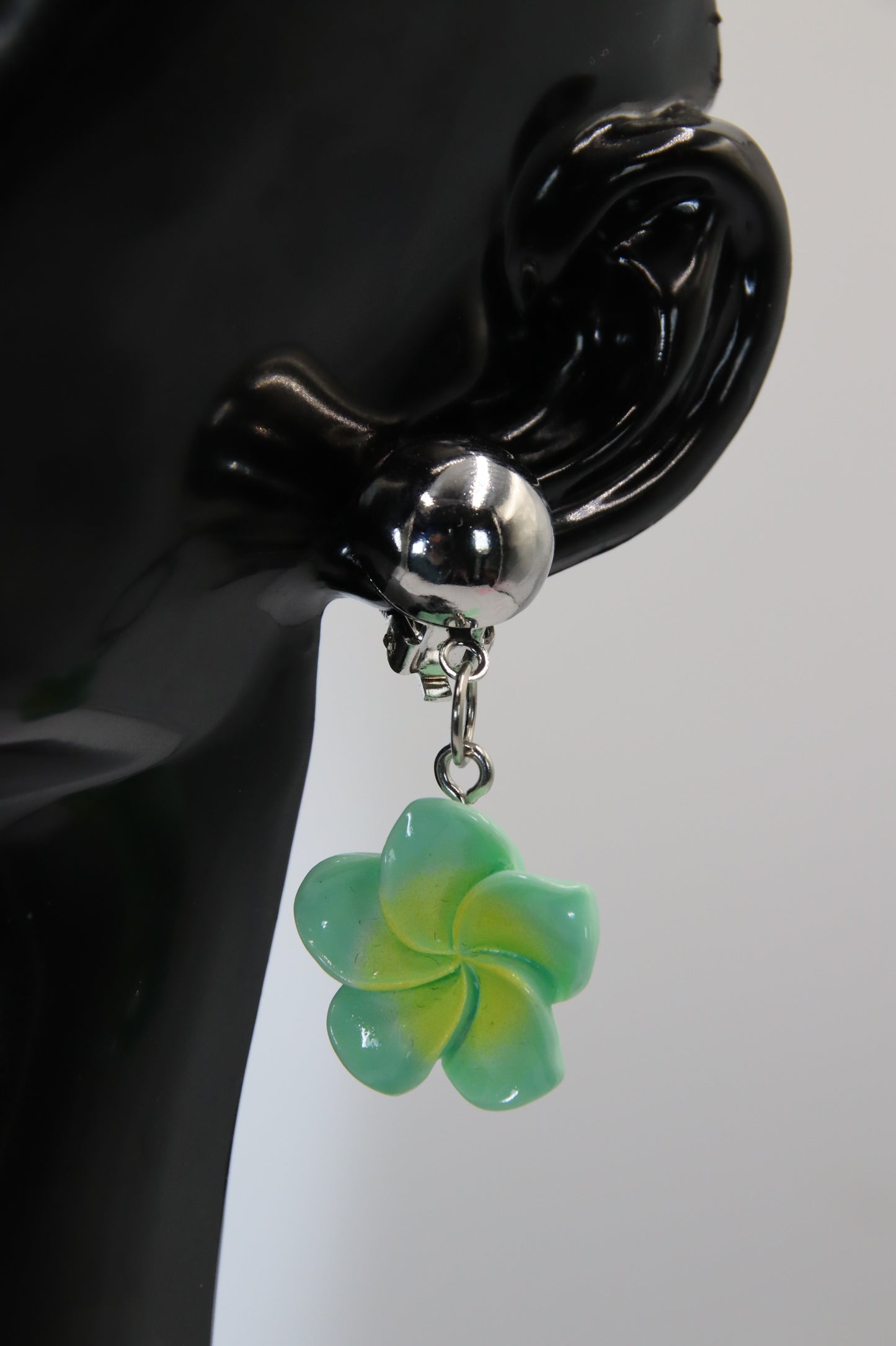 Flower Silver Clip-On Earrings