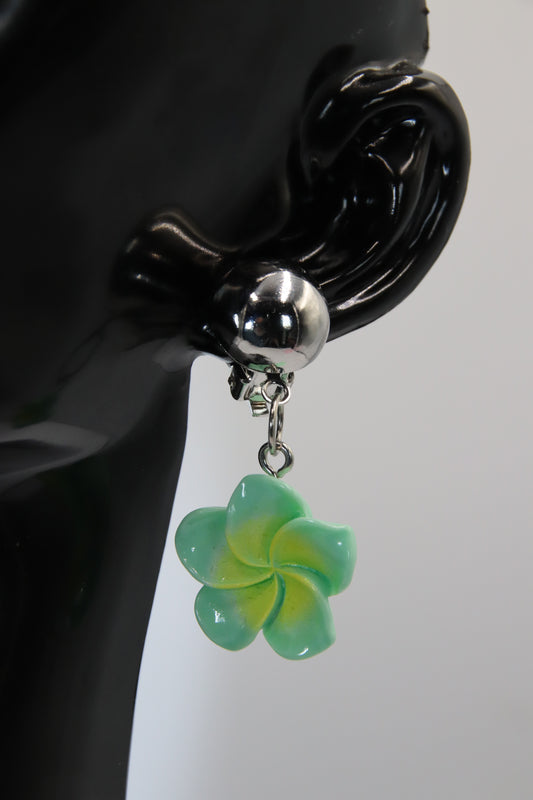 Flower Silver Clip-On Earrings