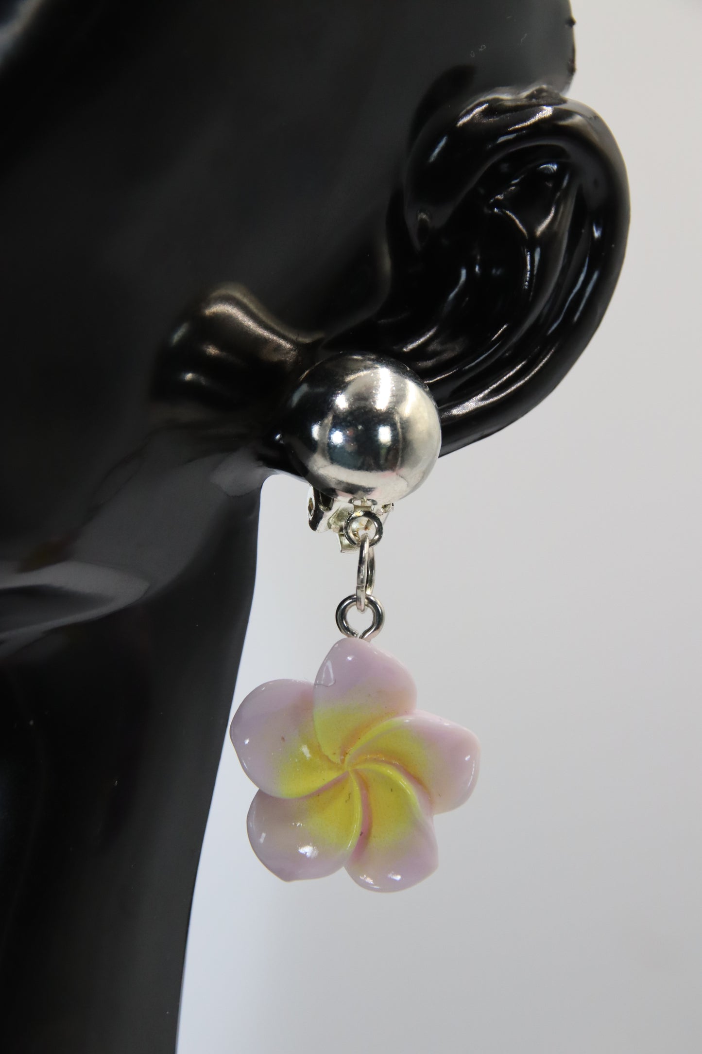 Flower Silver Clip-On Earrings