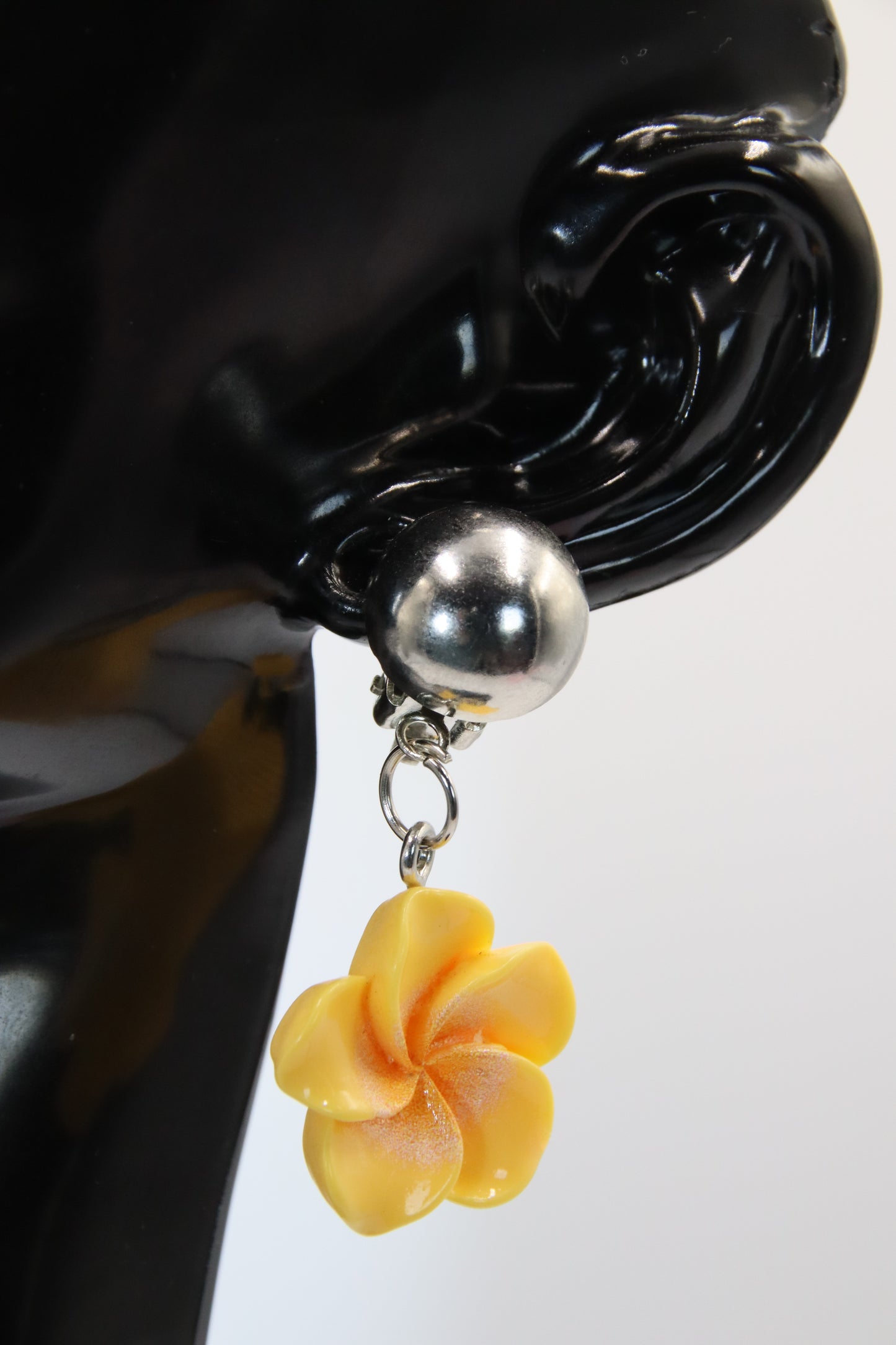 Flower Silver Clip-On Earrings