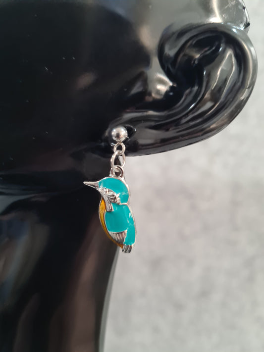 Kookaburra Earring, Silver Stud