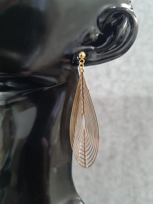 Teardrop Earrings, Gold, (Ball Stud/Shepherd Hook