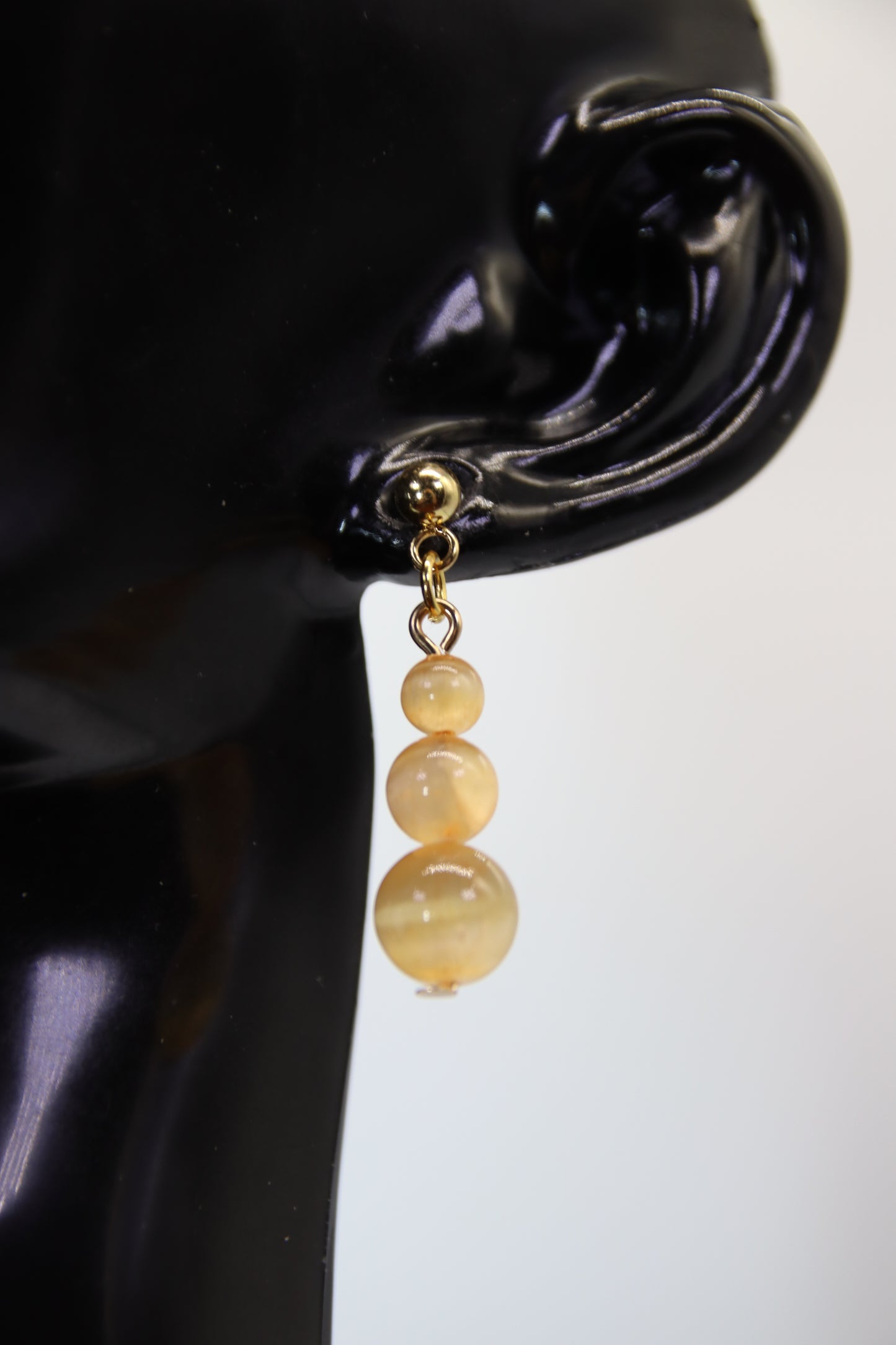 Cats Eye Teardrop Stud Earrings (Gold/Silver)