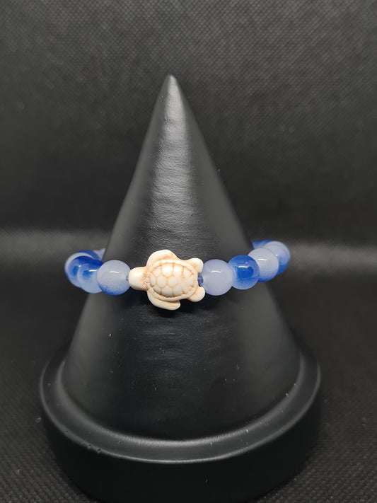 Glass Turtle, Blue (15cm)