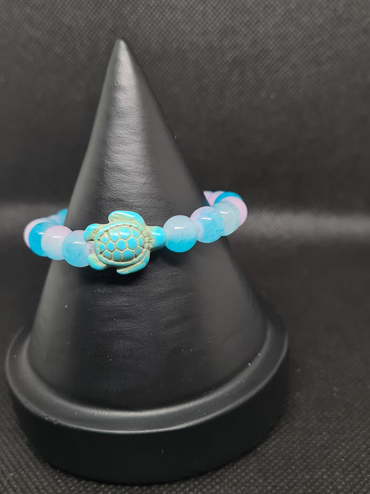 Glass Turtle, Lt Blue (15cm)