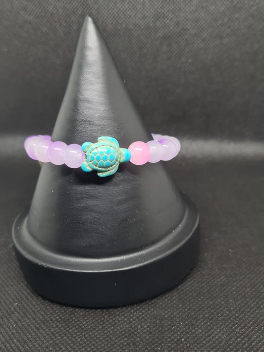 Glass Turtle, Purple (17cm)