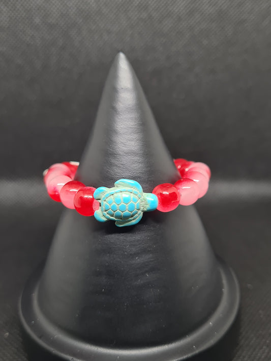 Glass Turtle, Red (14cm)