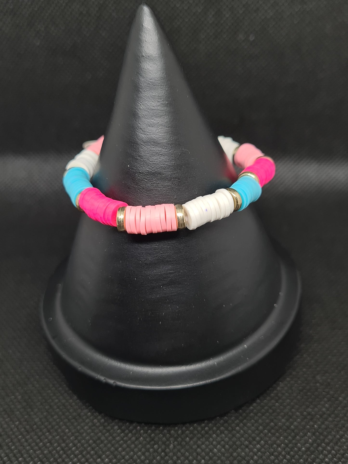 Pastel Tones Clay Bead Bracelet (15cm)