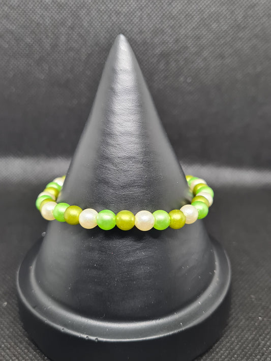 2 tone green with pearl (18cm)