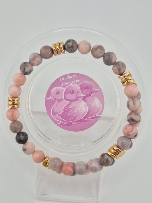 Sophisticated Jasper Stone Memory Bracelet, Single Strand
