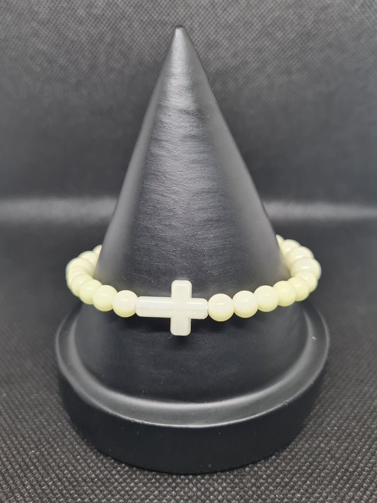 Luminous Cross Stone Bracelet