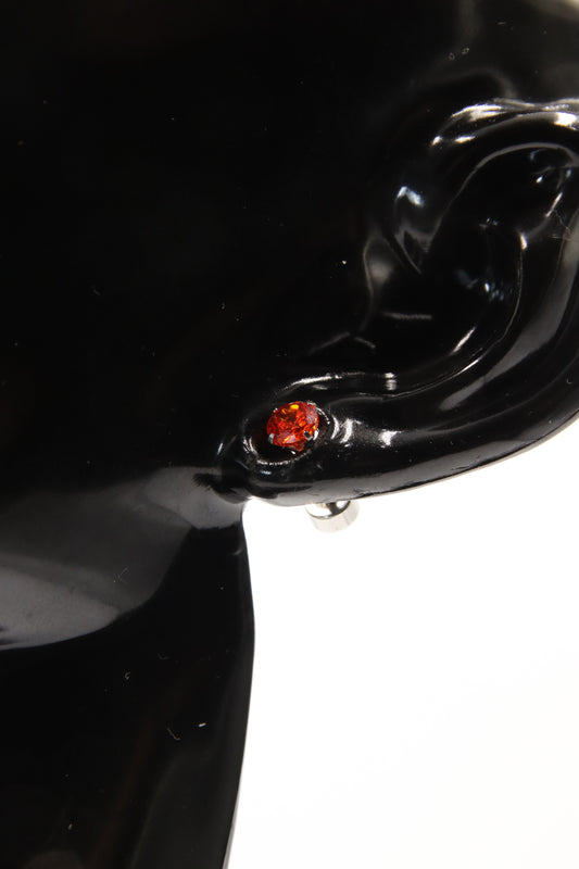 Earring, Stud, Cubic Zirconia, SS