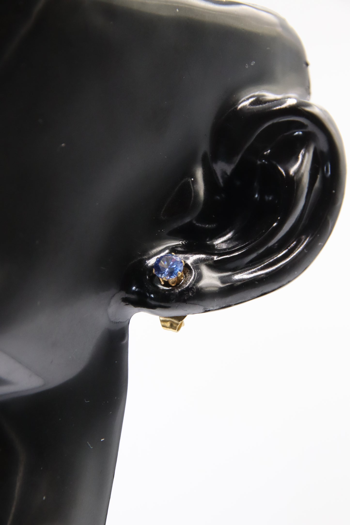 Earring, Stud, Zircon, Gold, 4mm, 316L Stainless