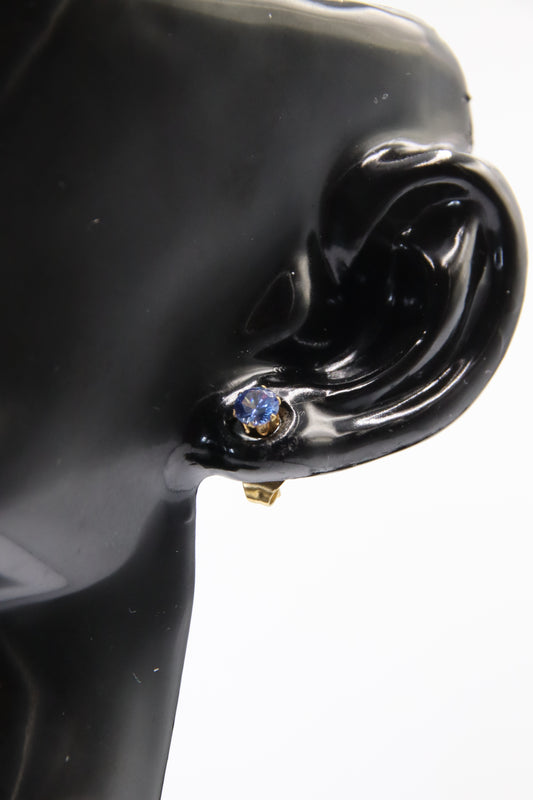 Earring, Stud, Zircon, Gold, 4mm, 316L Stainless