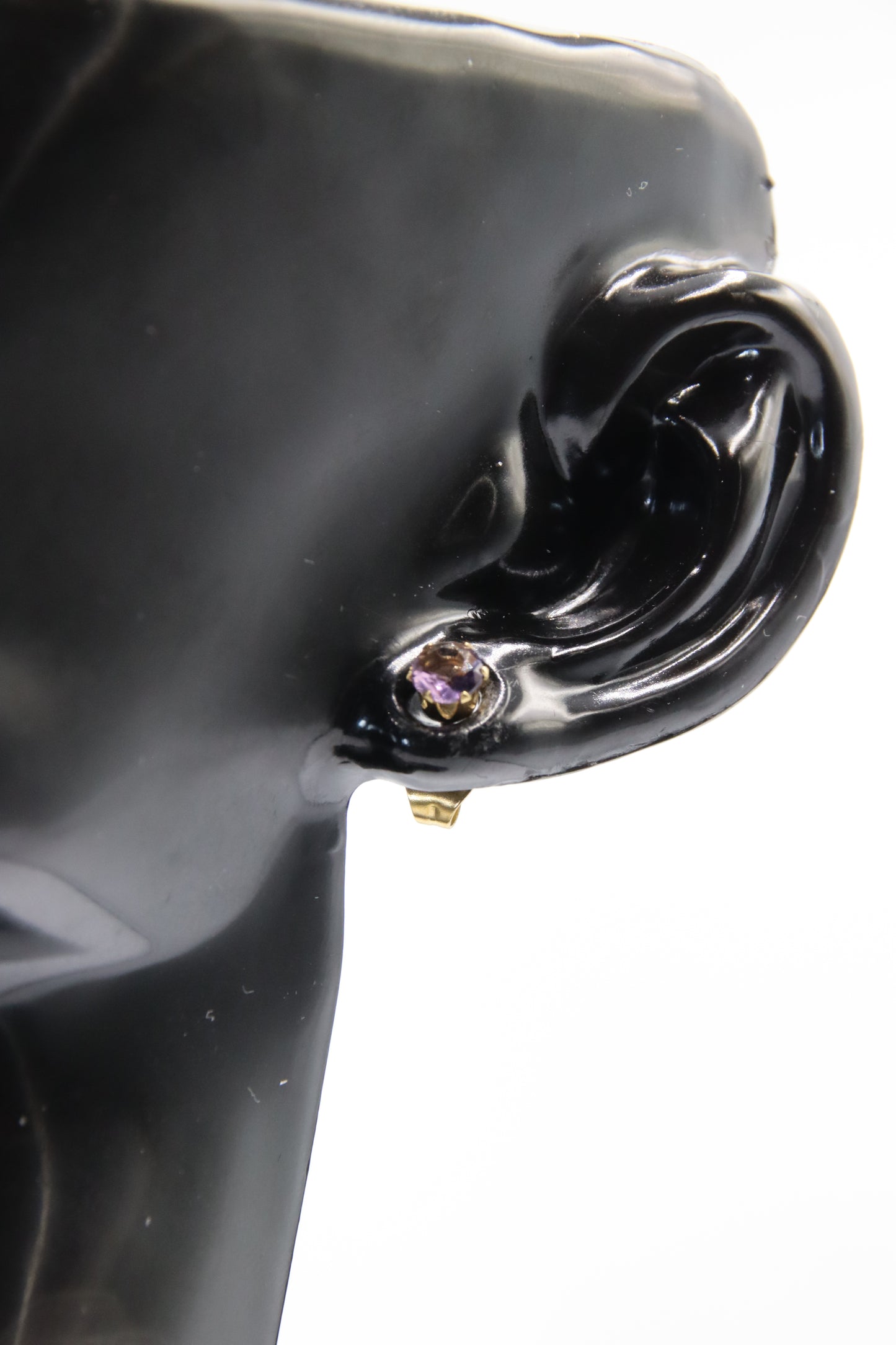 Earring, Stud, Zircon, Gold, 4mm, 316L Stainless