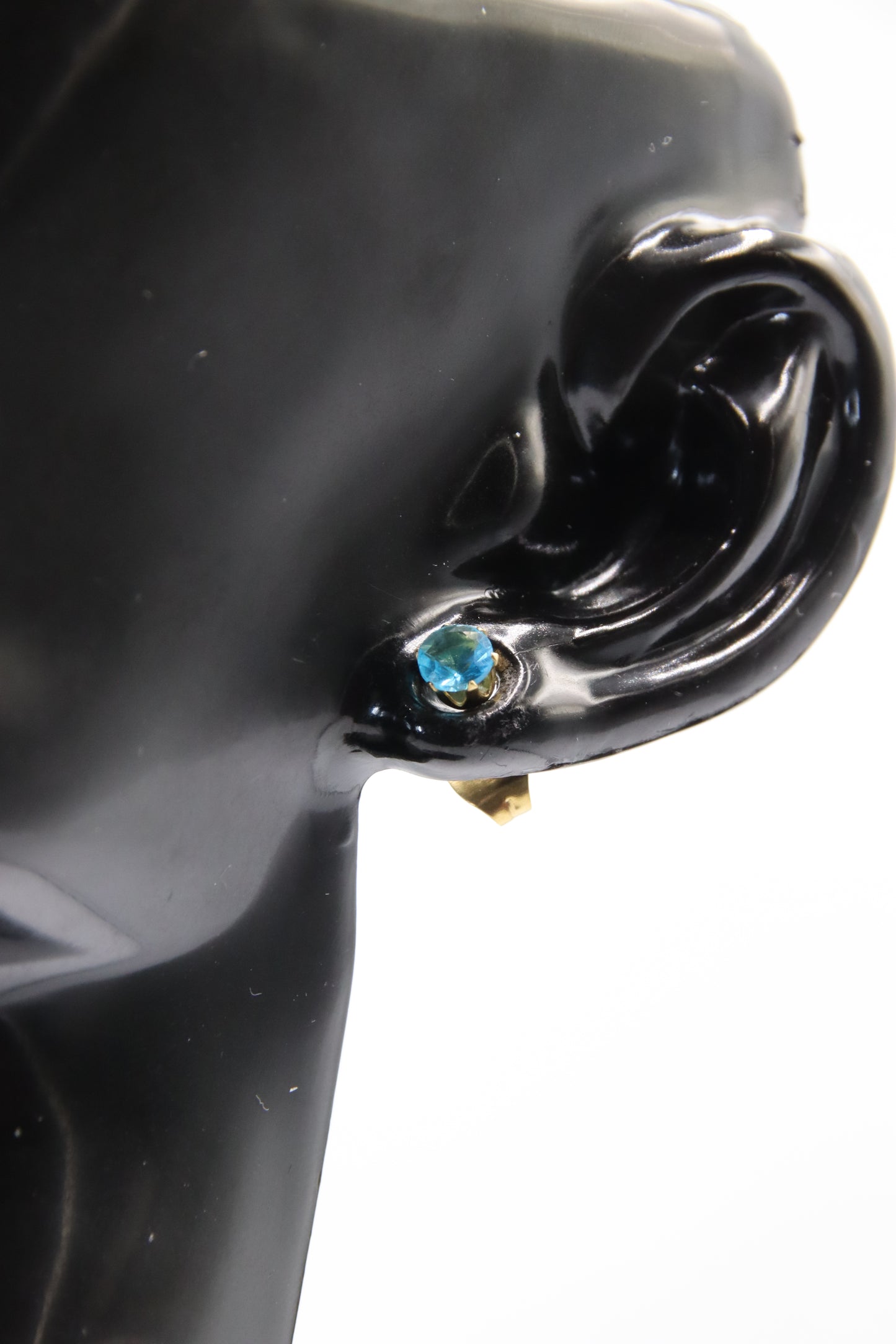 Earring, Stud, Zircon, Gold, 4mm, 316L Stainless