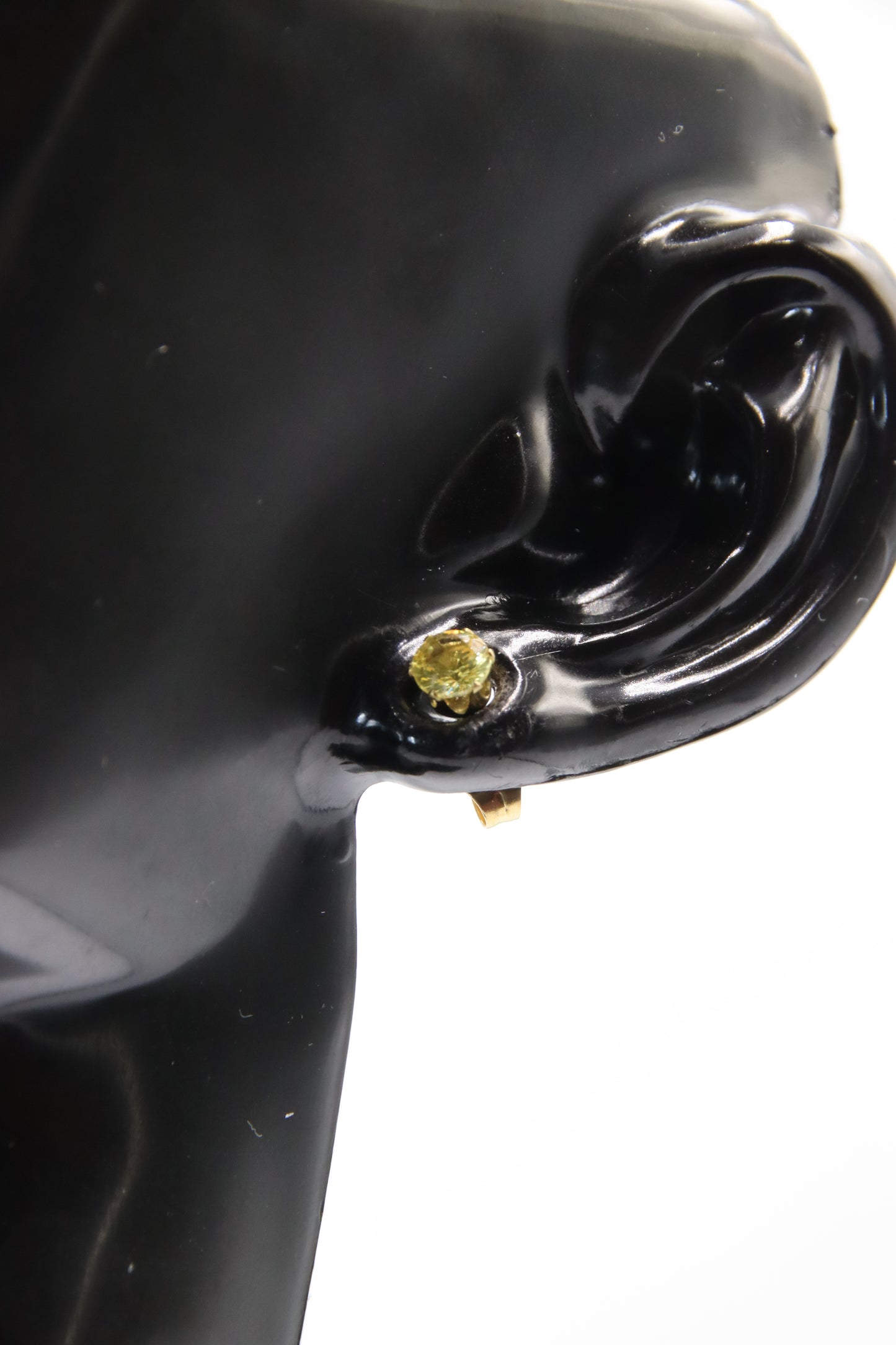 Earring, Stud, Zircon, Gold, 4mm, 316L Stainless