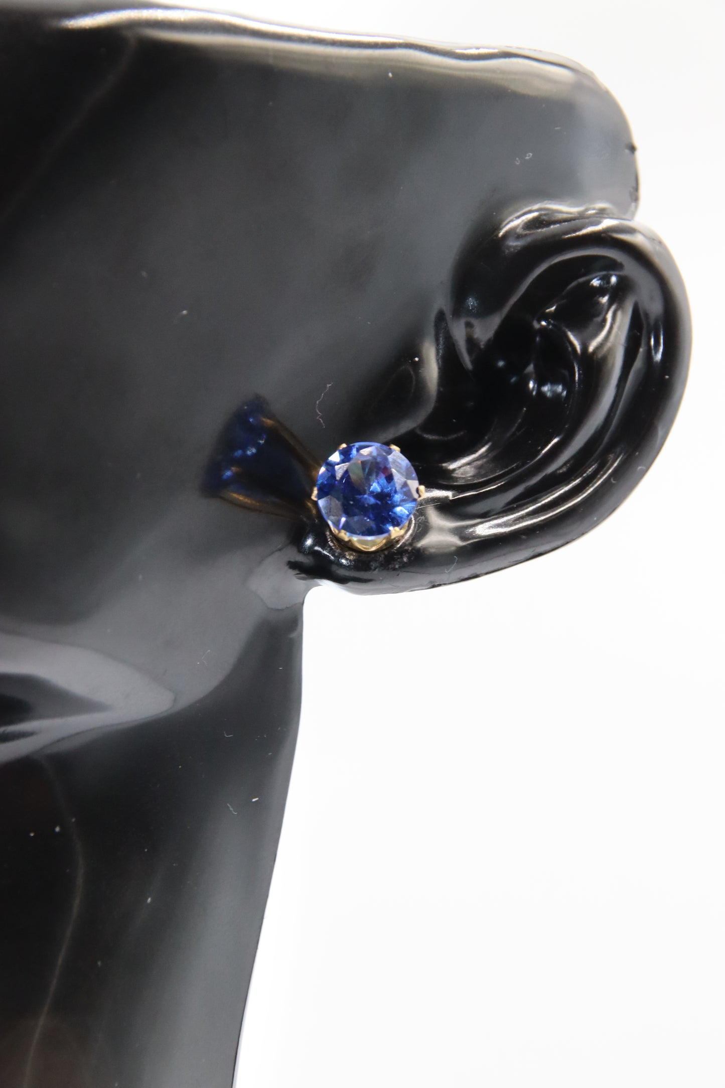 Earring, Stud, Zircon, Gold, 8mm, 316L Stainless