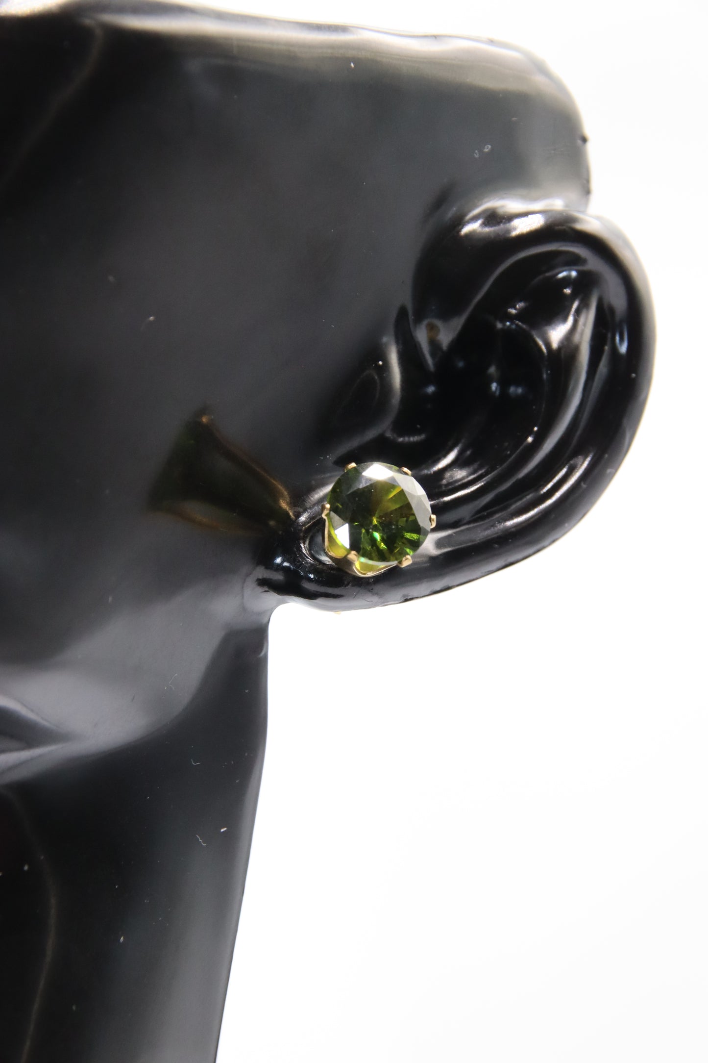 Earring, Stud, Zircon, Gold, 8mm, 316L Stainless