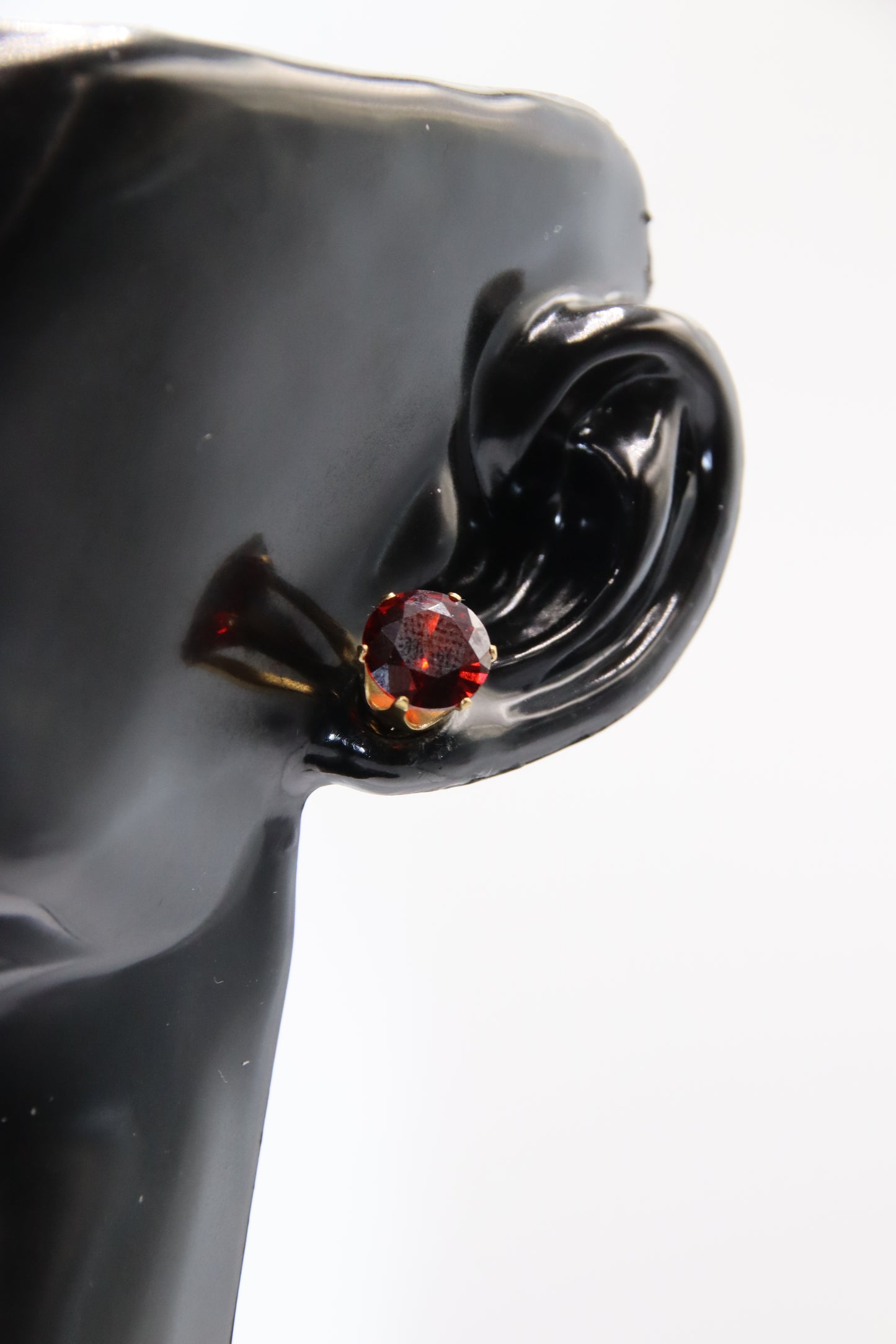 Earring, Stud, Zircon, Gold, 8mm, 316L Stainless