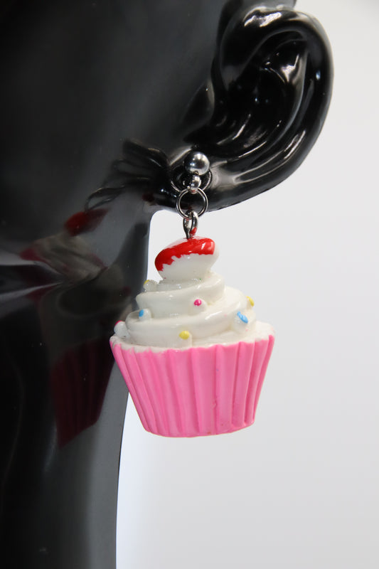 Cupcake, Assorted, Earrings, Silver Studs