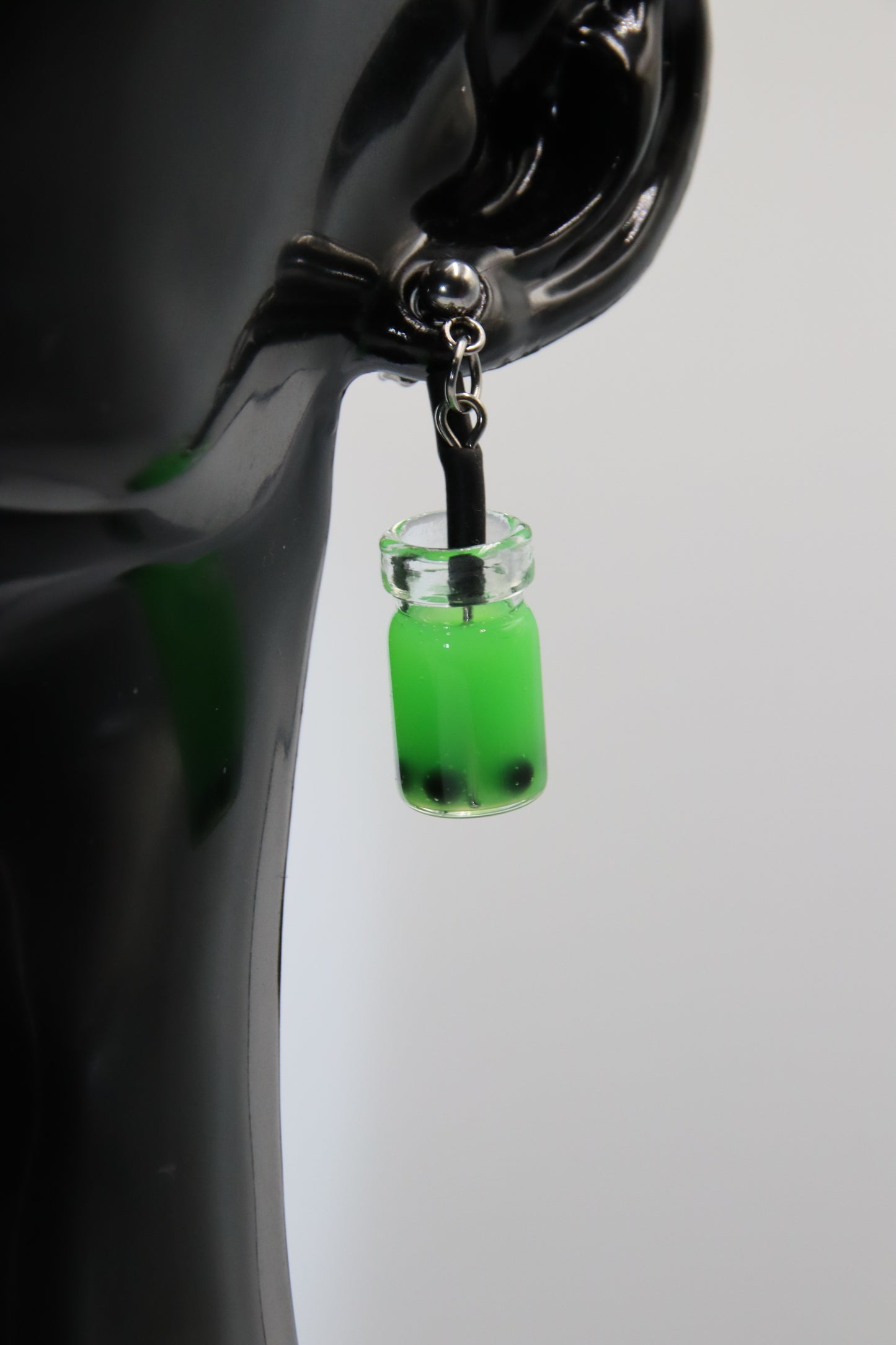Bubble Tea, Earrings, Silver Studs
