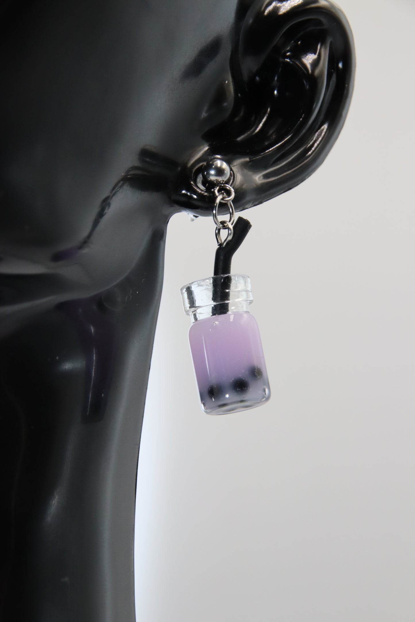 Bubble Tea, Earrings, Silver Studs