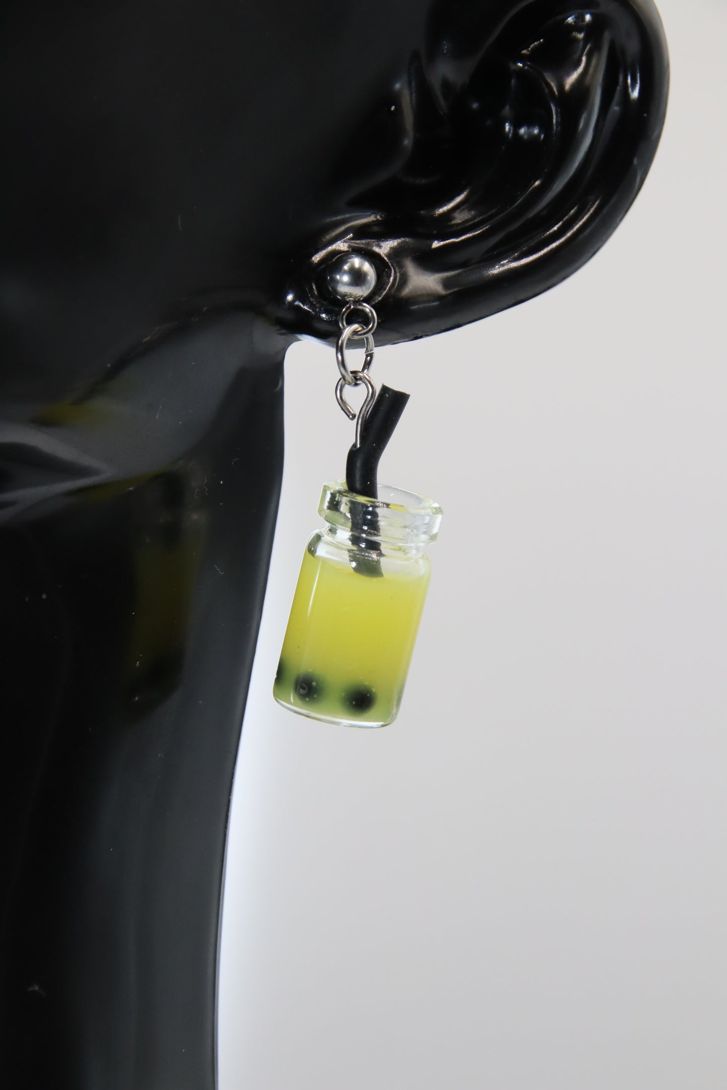 Bubble Tea, Earrings, Silver Studs