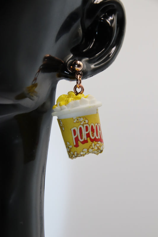 Popcorn Bucket Stud Earrings (gold, silver, black, rose gold)