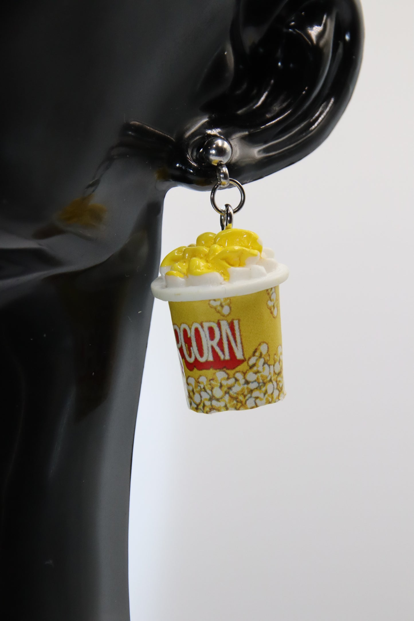 Popcorn Bucket Stud Earrings (gold, silver, black, rose gold)