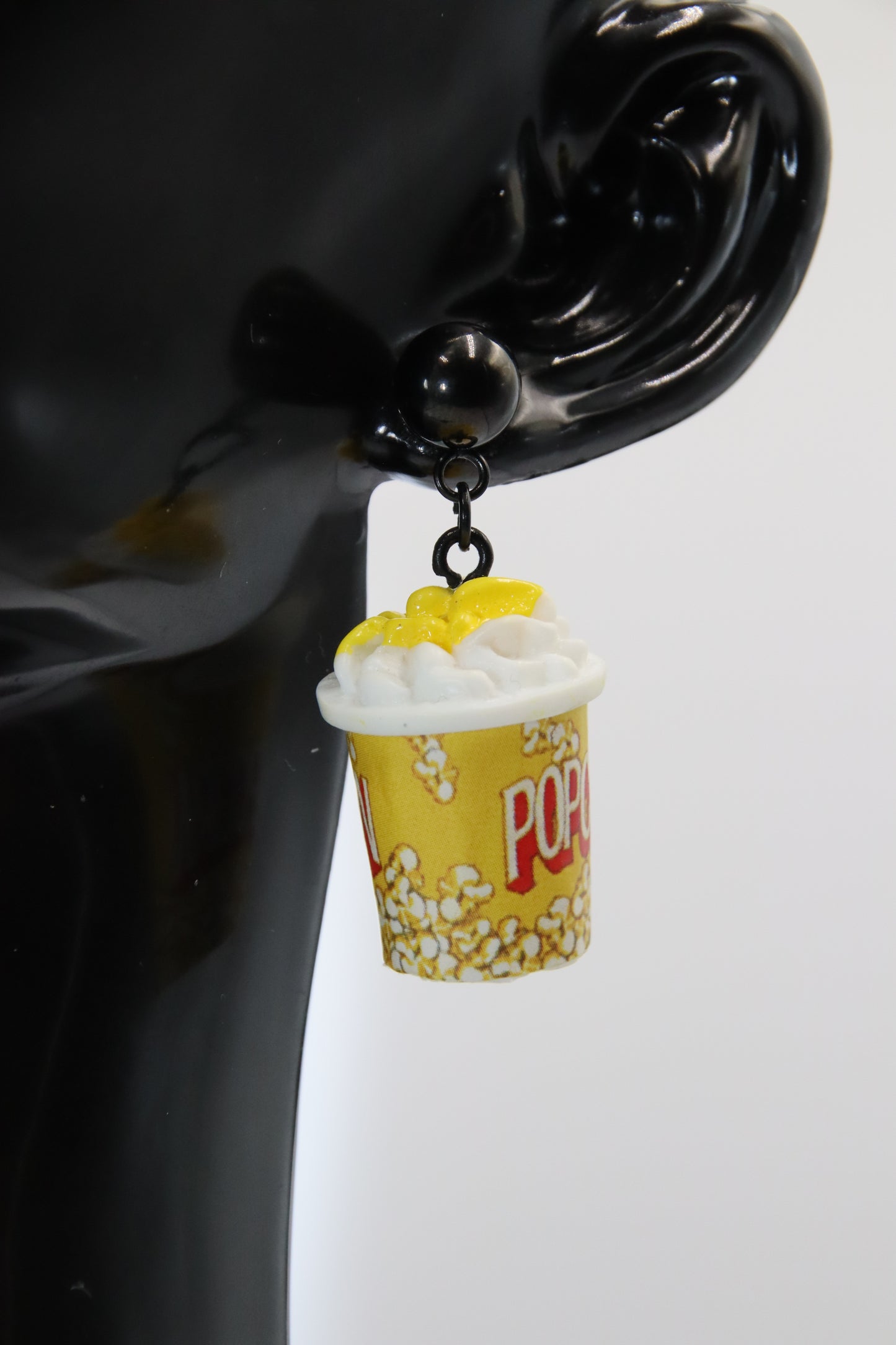 Popcorn Bucket Stud Earrings (gold, silver, black, rose gold)