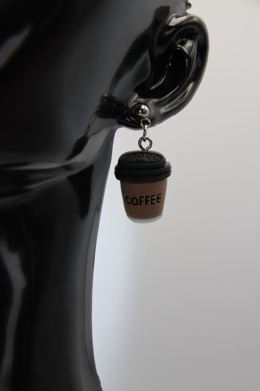 Coffee Cup, Stud Earrings