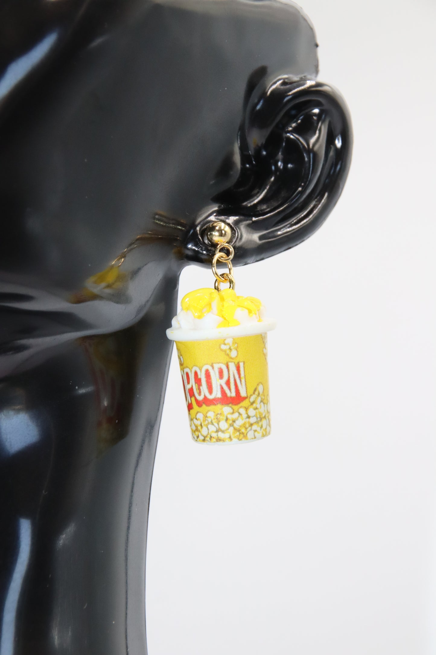 Popcorn Bucket Stud Earrings (gold, silver, black, rose gold)