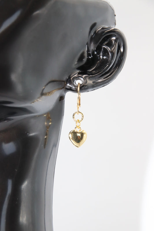 Golden Heart Earrings, Lever back