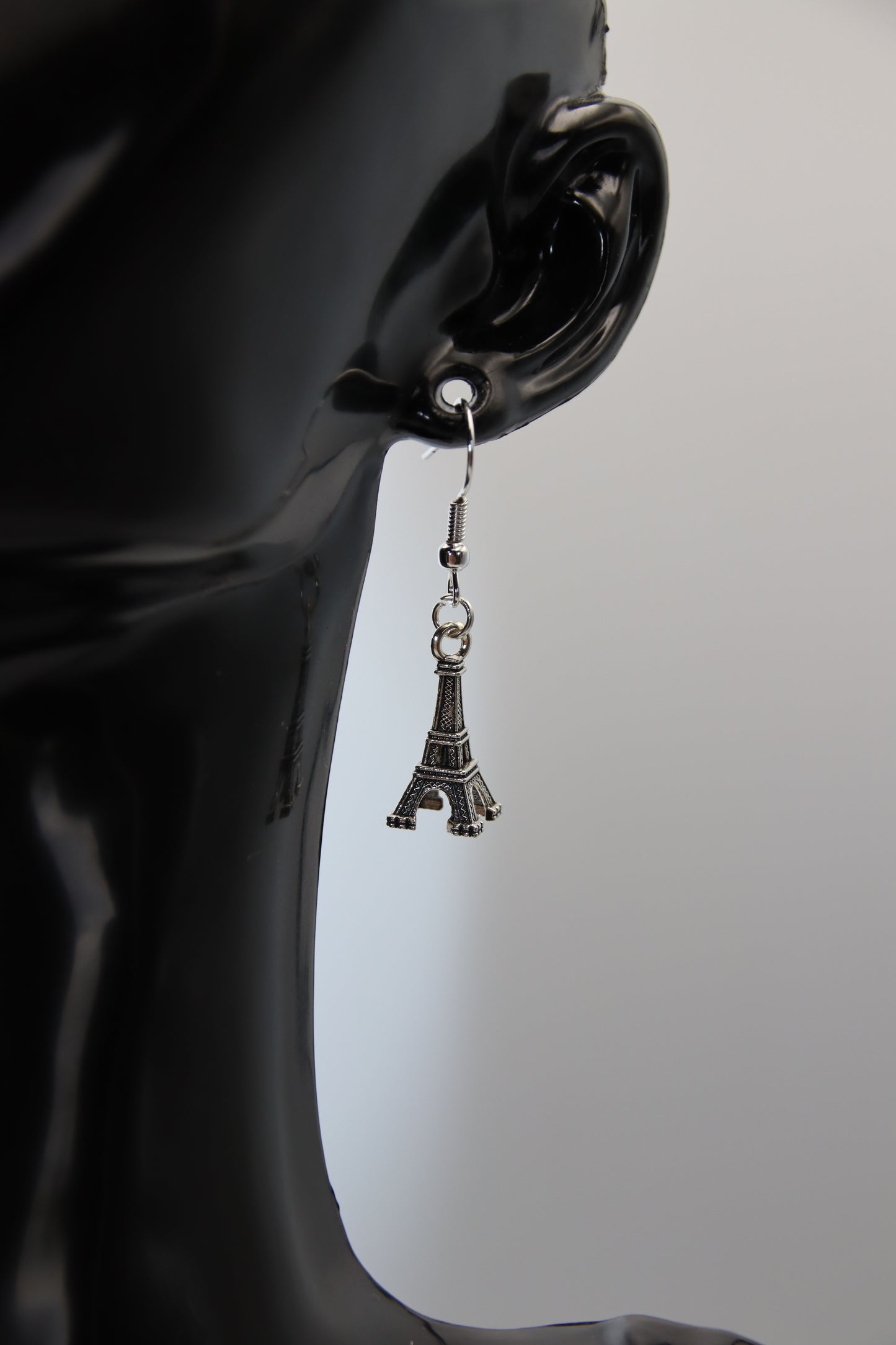 Eiffel Tower Silver Earrings (Shep, Ball Studs)