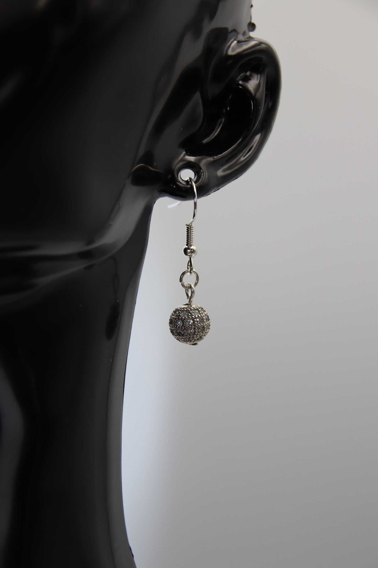 Cubic Zirconia, Disco Ball, Gold, Silver & Rose Gold Stud & Shepherd Hook Earrings (8mm)