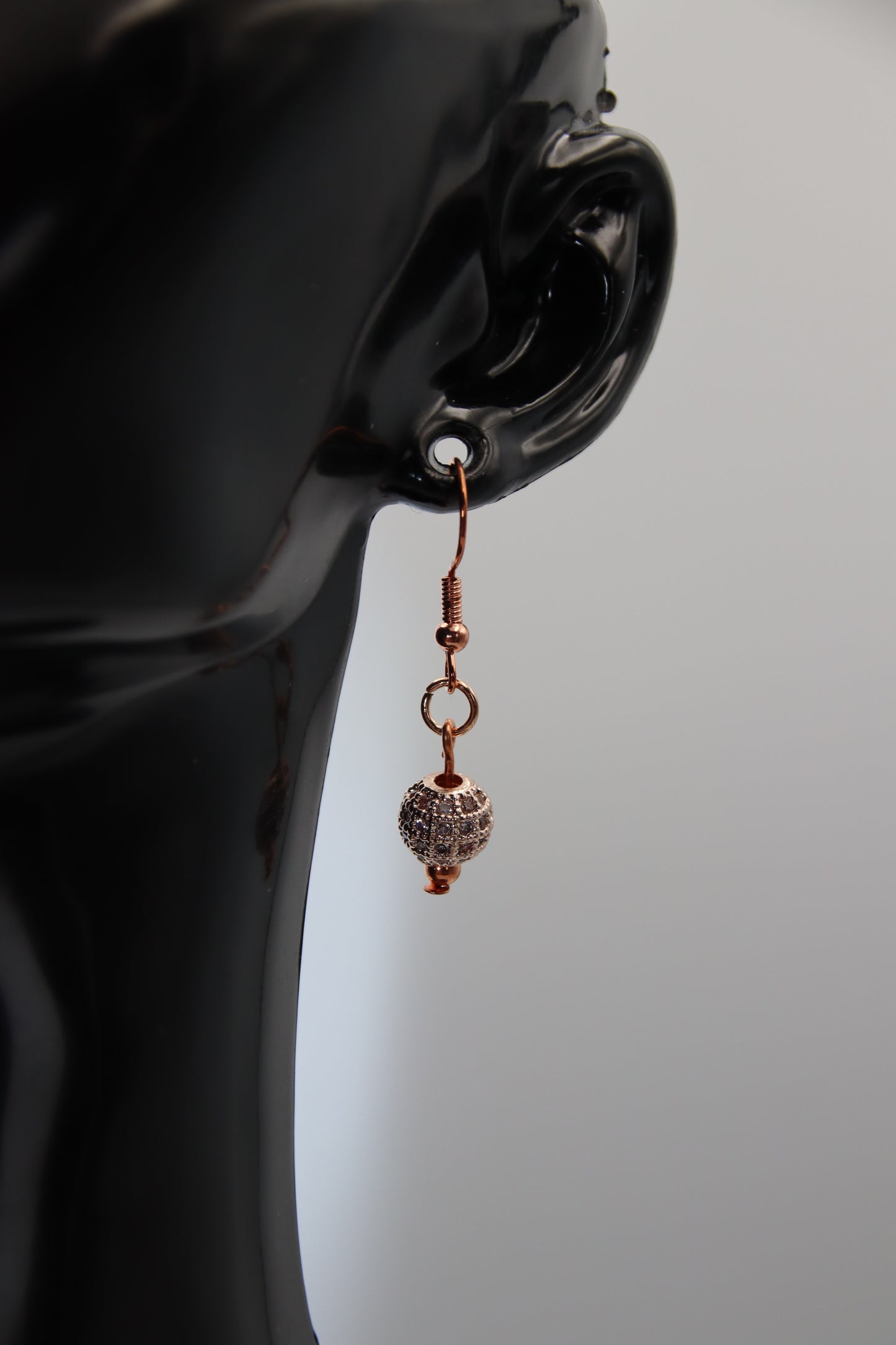 Cubic Zirconia, Disco Ball, Gold, Silver & Rose Gold Stud & Shepherd Hook Earrings (8mm)