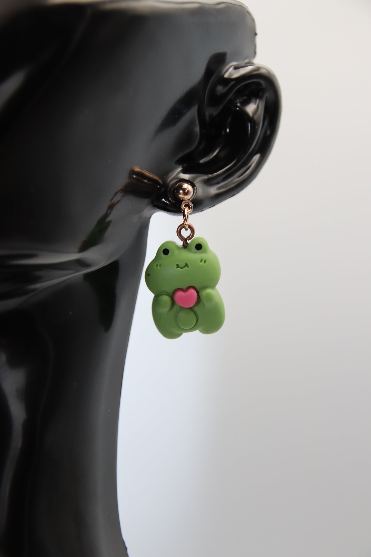 Frog Earrings, Silver Studs
